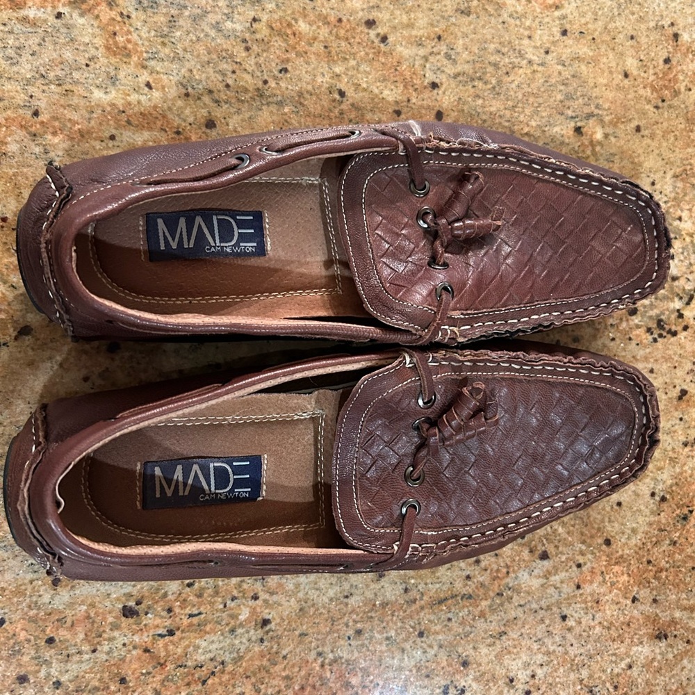 RARE Made Cam Newton Brown Leather Driving Loafers |Size 10.5|